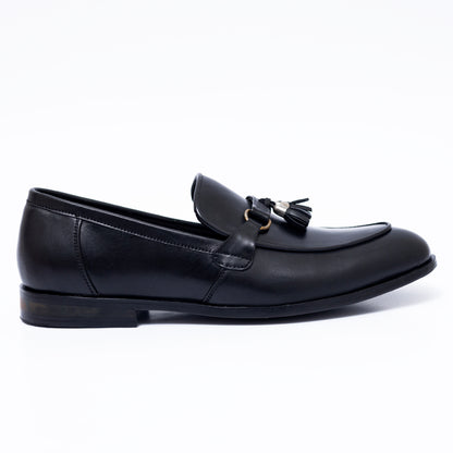 Black Premium Leather Tassel Shoes