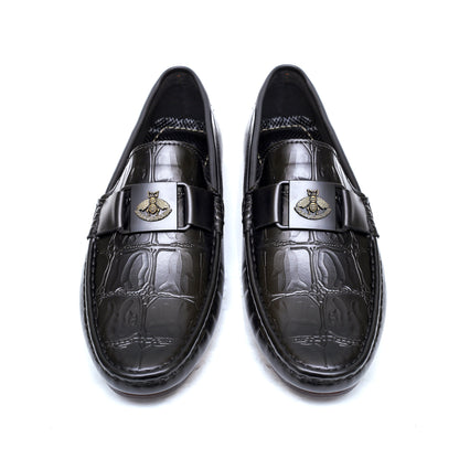 Black Crocodile Patent Loafer