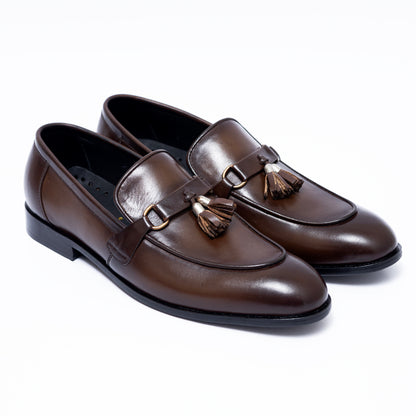 Brown Premium Leather Tassel Shoes