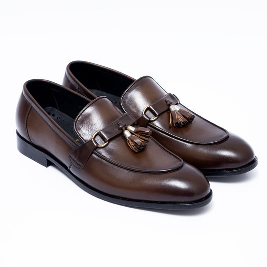 Brown Premium Leather Tassel Shoes