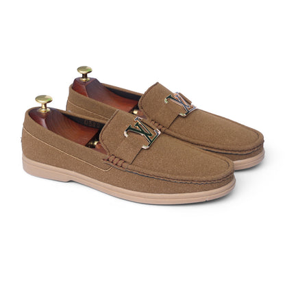 Tan Suede LV Chunky Loafer
