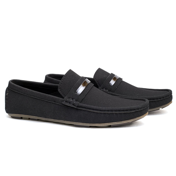 Black Suede  Patent Loafer