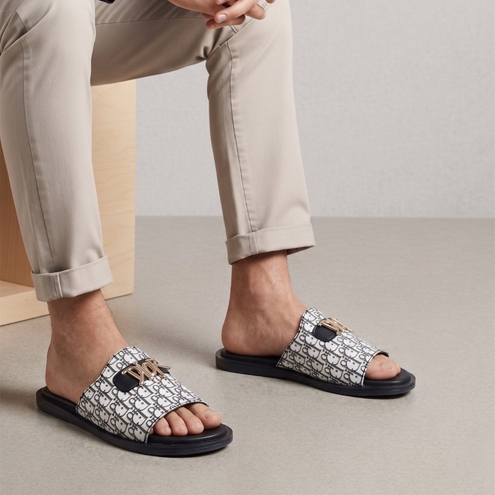 Men's Luxe Dior Pattern Slippers