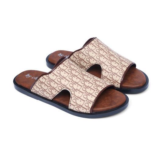Men's Mustard Dior Pattern Slippers