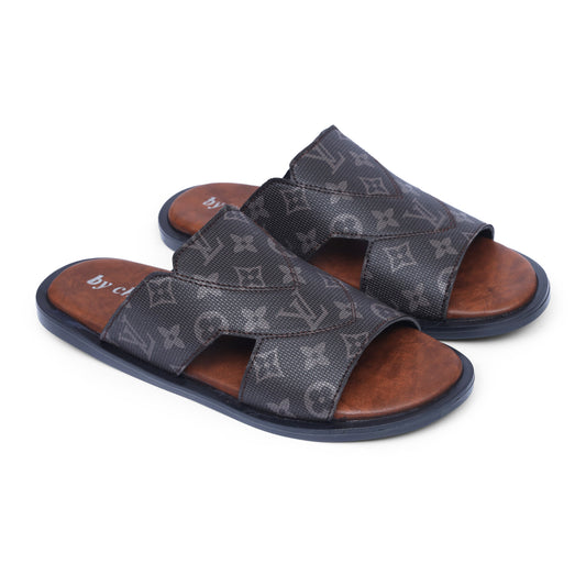 Men's Luxe Brown LV Pattern Slippers