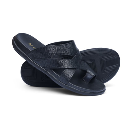 Men's Black Cross Strap Medicated Slippers