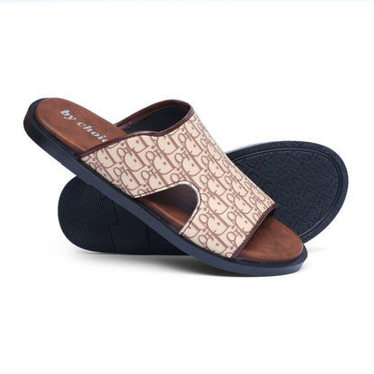 Men's Mustard Dior Pattern Slippers