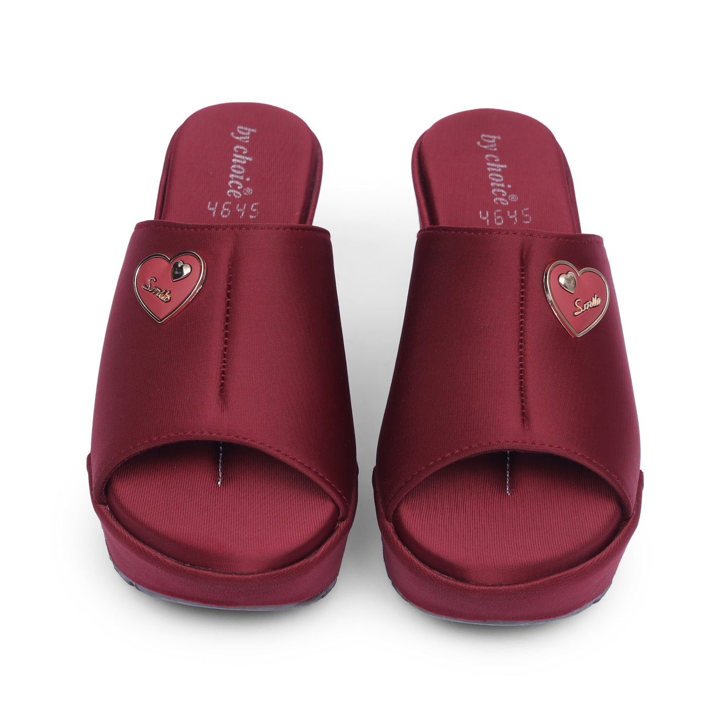 Women's Maroon Wedge Slippers