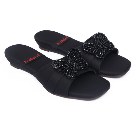 Comfortable Black Butterfly Slippers