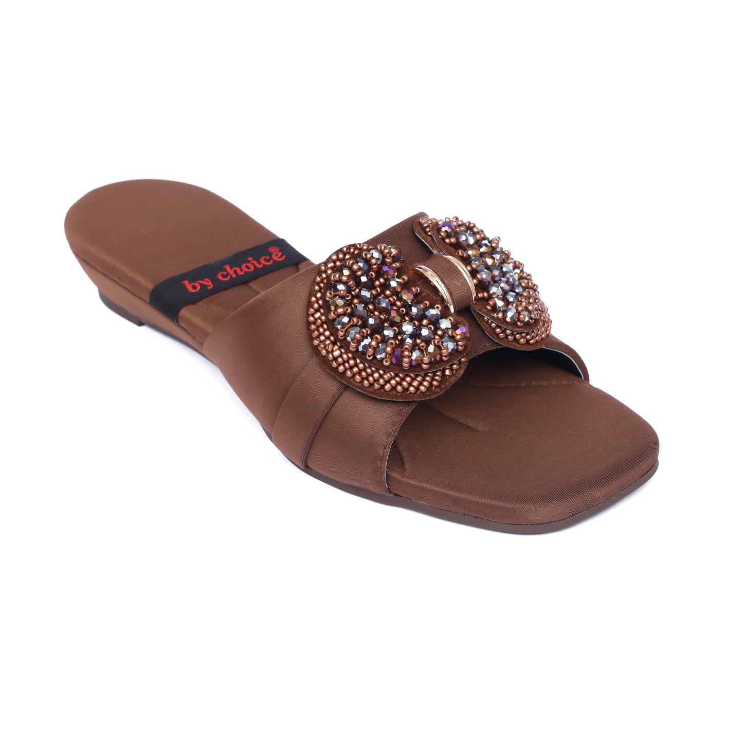 Shine Stone Fancy Brown  Women Slippers
