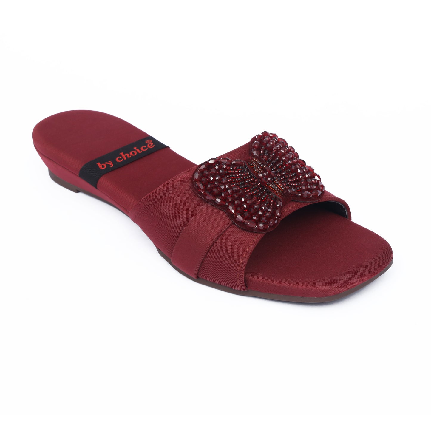 Comfortable Maroon Butterfly Slippers
