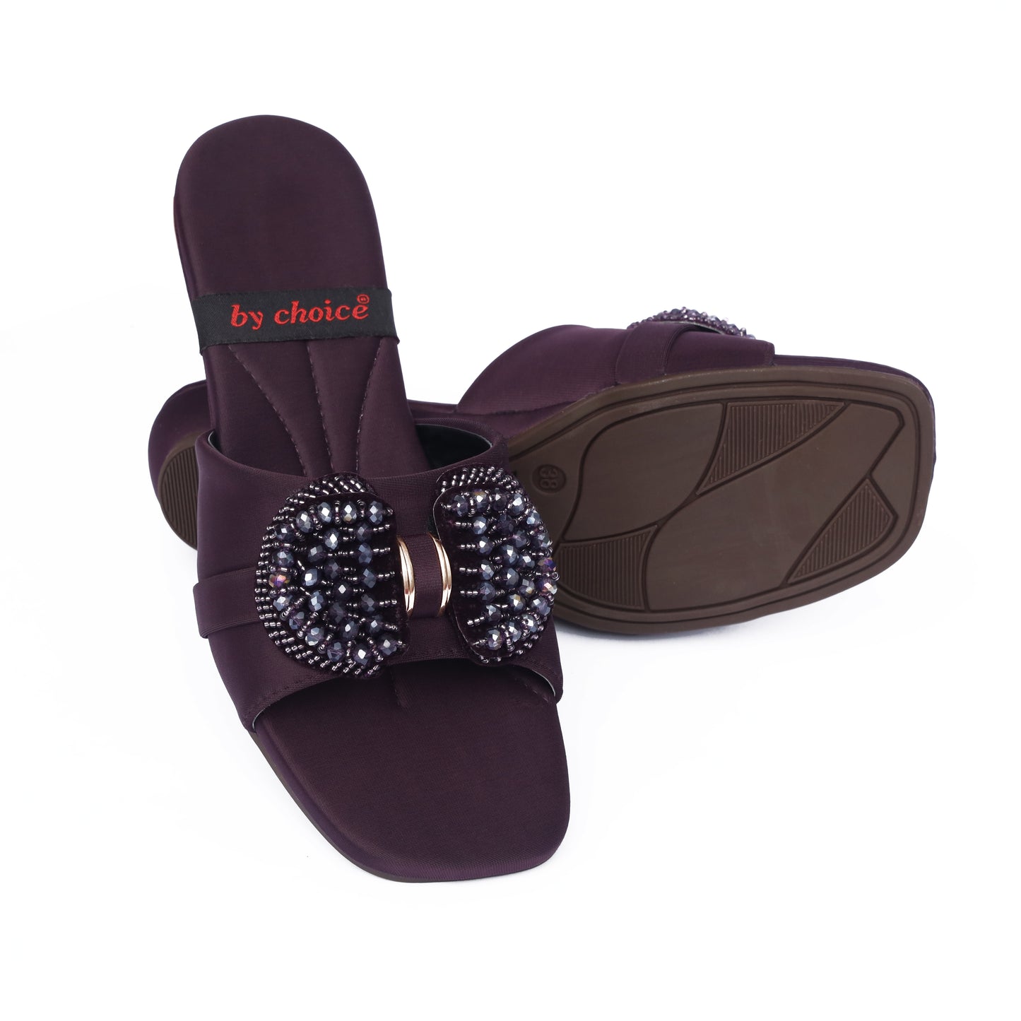 Shine Stone Fancy Purple Women Slippers