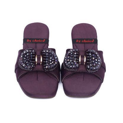 Shine Stone Fancy Purple Women Slippers