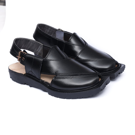 Black Leather Narozi Chappal