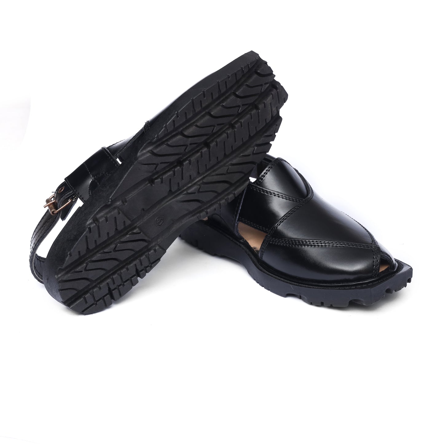 Black Leather Narozi Chappal