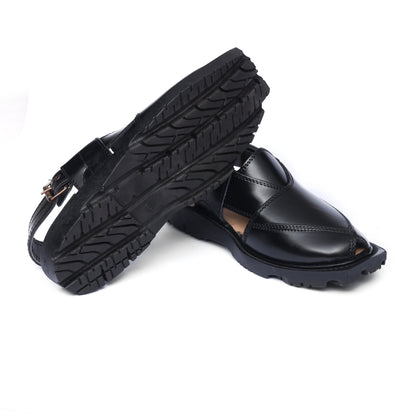 Black Leather Narozi Chappal