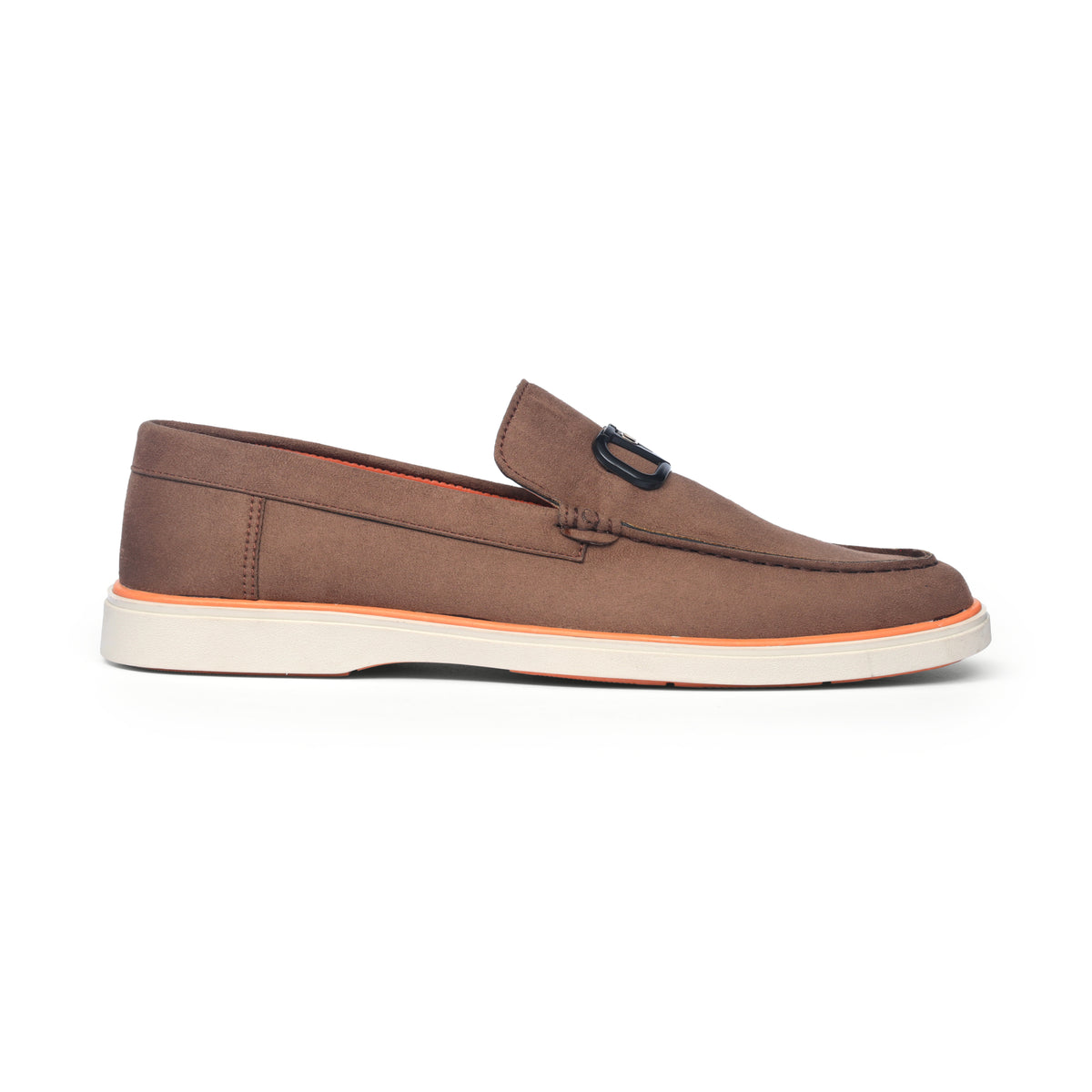 Brown Suede Leather Crest Loafer