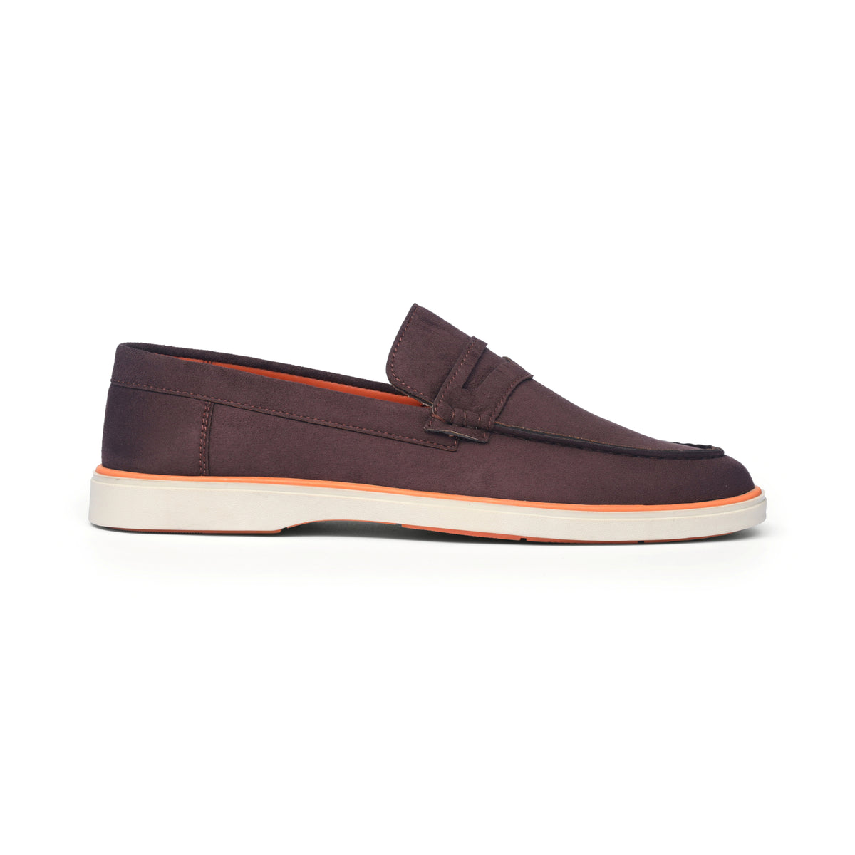 Brown Suede Leather Penny Strap Loafer
