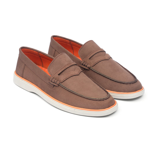 Mustard Suede Leather Penny Strap Loafer