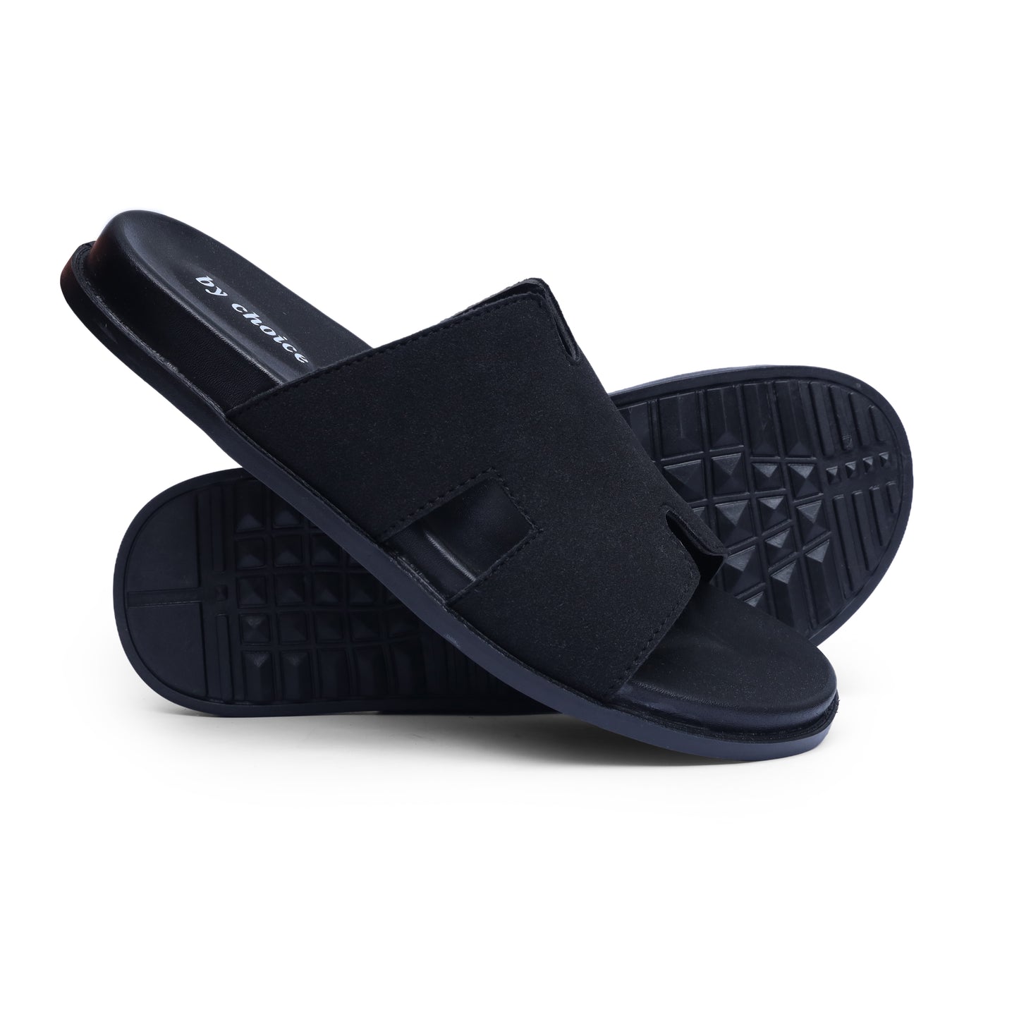 Men's Black Suede Medicated Slippers