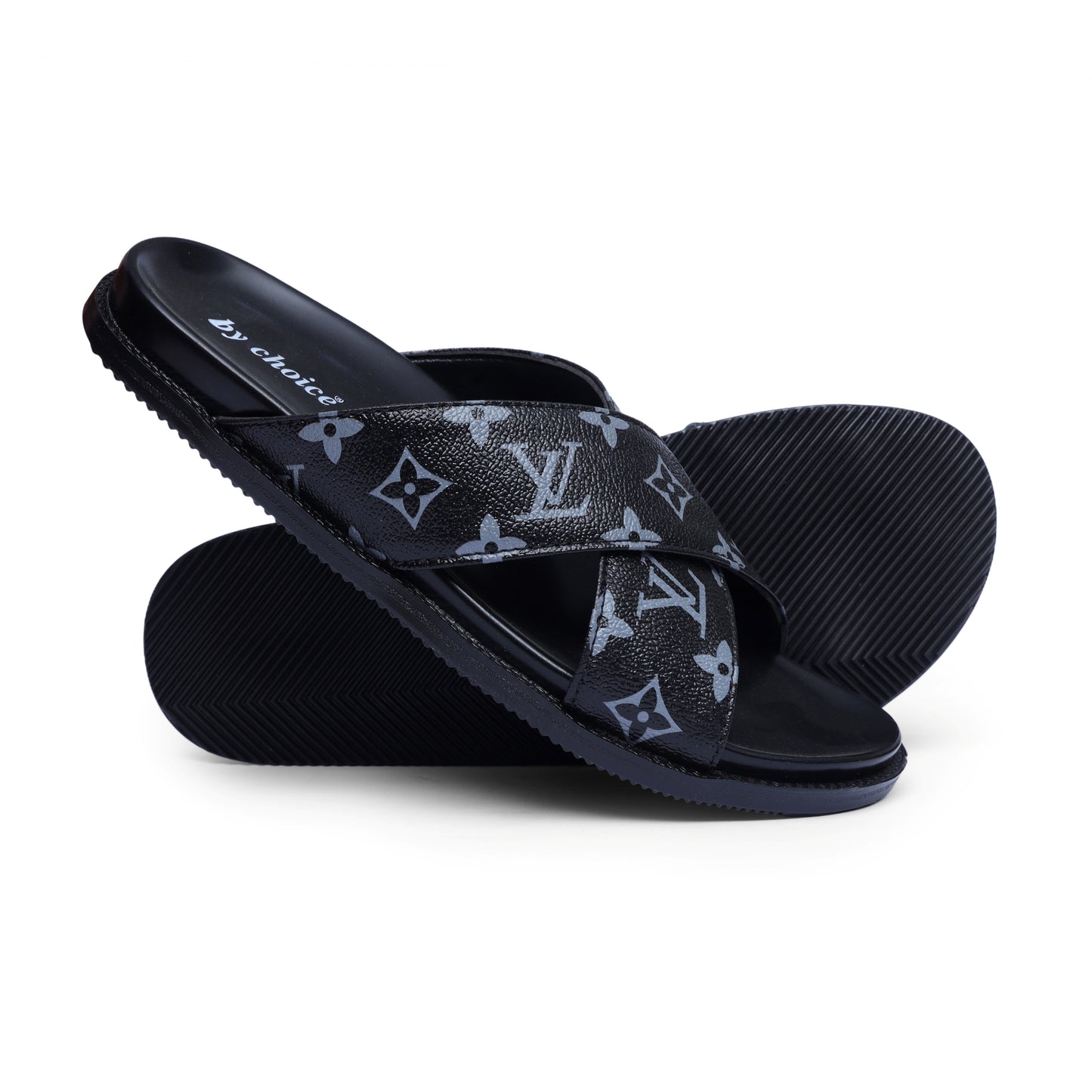 Men's LV Cross Strap Medicated Slippers