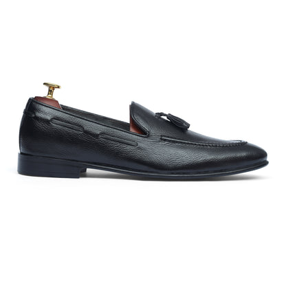 Black Mild Leather Tassel Shoe