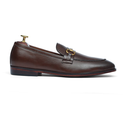 Brown sleek All leather shoe