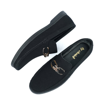 black suede Metal bit Loafer