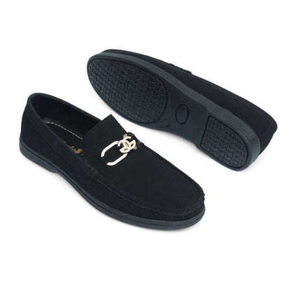 black suede Metal bit Loafer