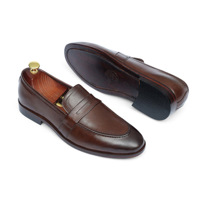 Brown Premium Leather Penny Strap Shoe