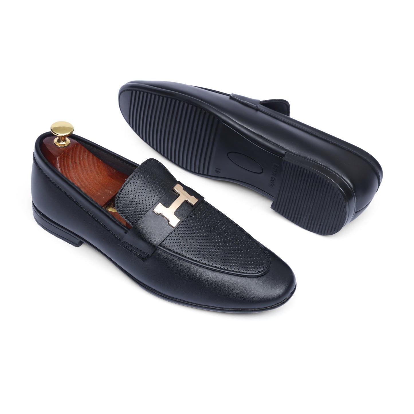 Black Elegant H buckle Shoe