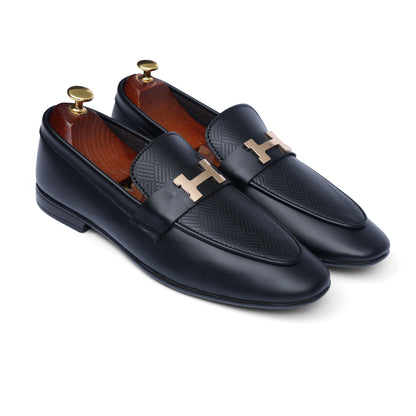 Black Elegant H buckle Shoe