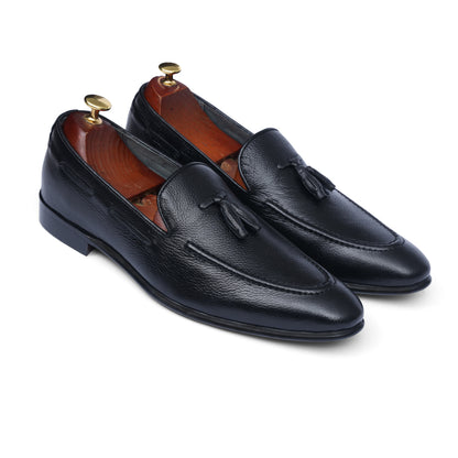 Black Mild Leather Tassel Shoe