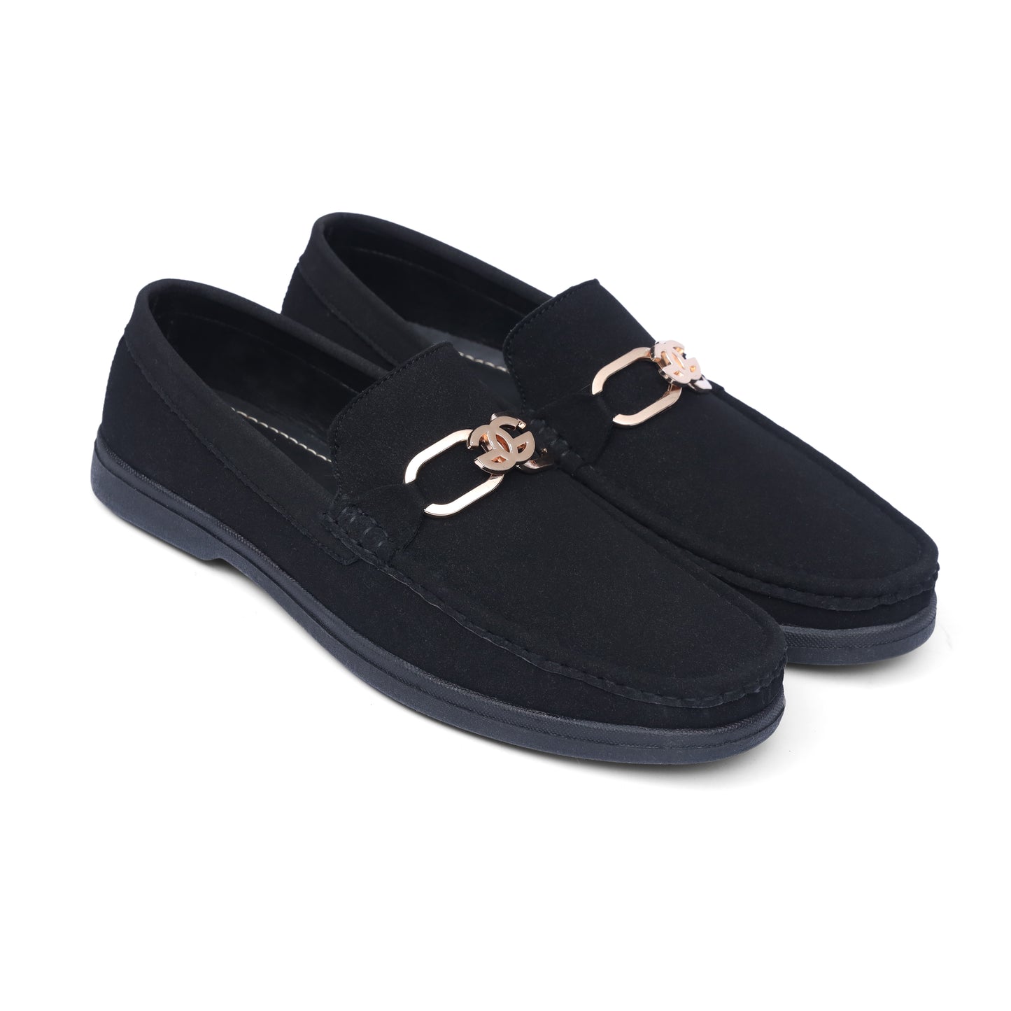 black suede Metal bit Loafer