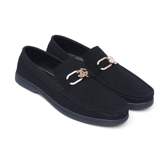 black suede Metal bit Loafer