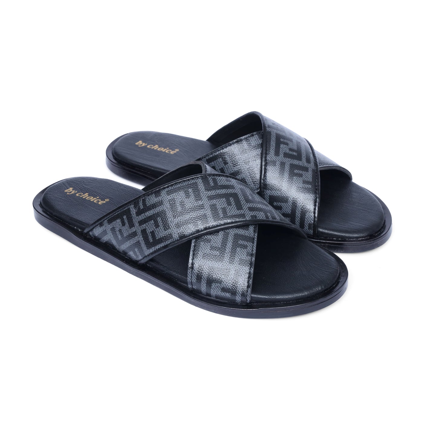 Men's Luxe Fendi Cross Strap Slippers