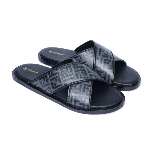 Men's Luxe Fendi Cross Strap Slippers