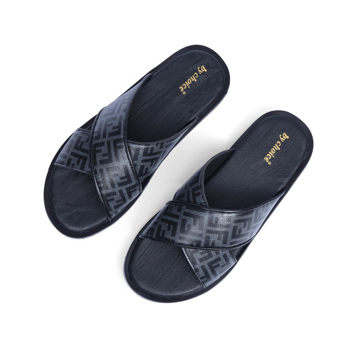 Men's Luxe Fendi Cross Strap Slippers