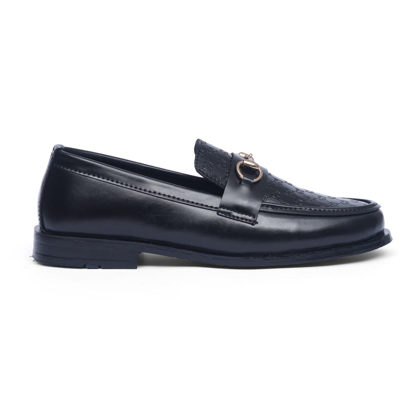 Black Horsebit Pattern Loafers
