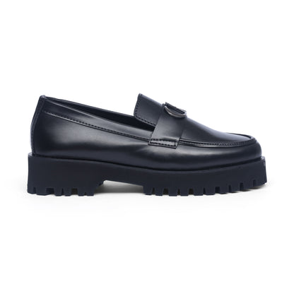 Black Dior Buckle High Sole Loafers