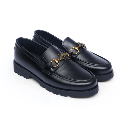 Black Bumble-Bee High Sole Loafers