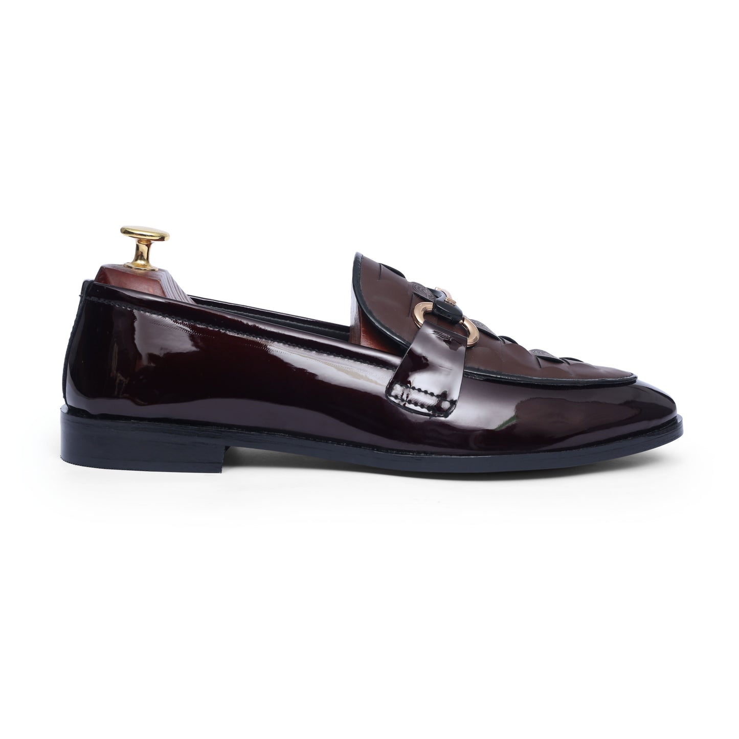 Brown Patent Horsebit Formal Shoes