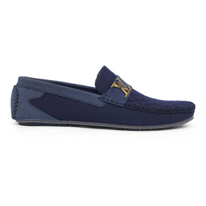 Blue Knit LV Strap Loafer