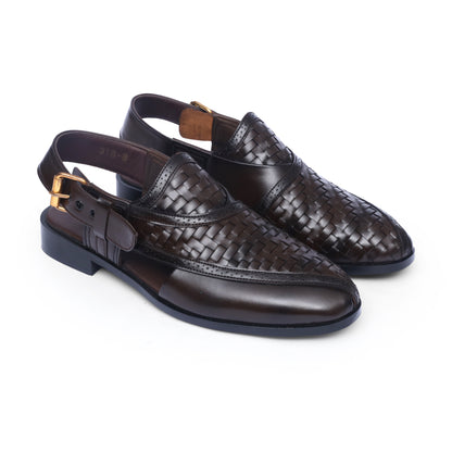 Brown Leather Woven Kheri