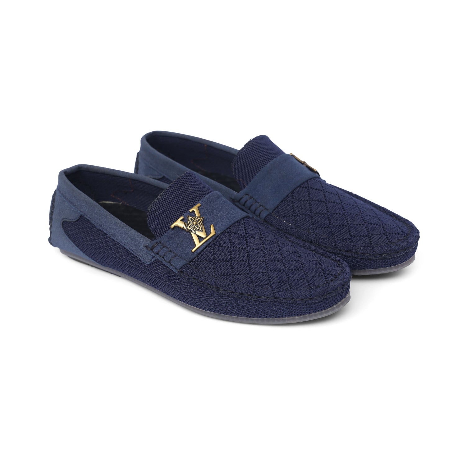 Blue Knit LV Strap Loafer