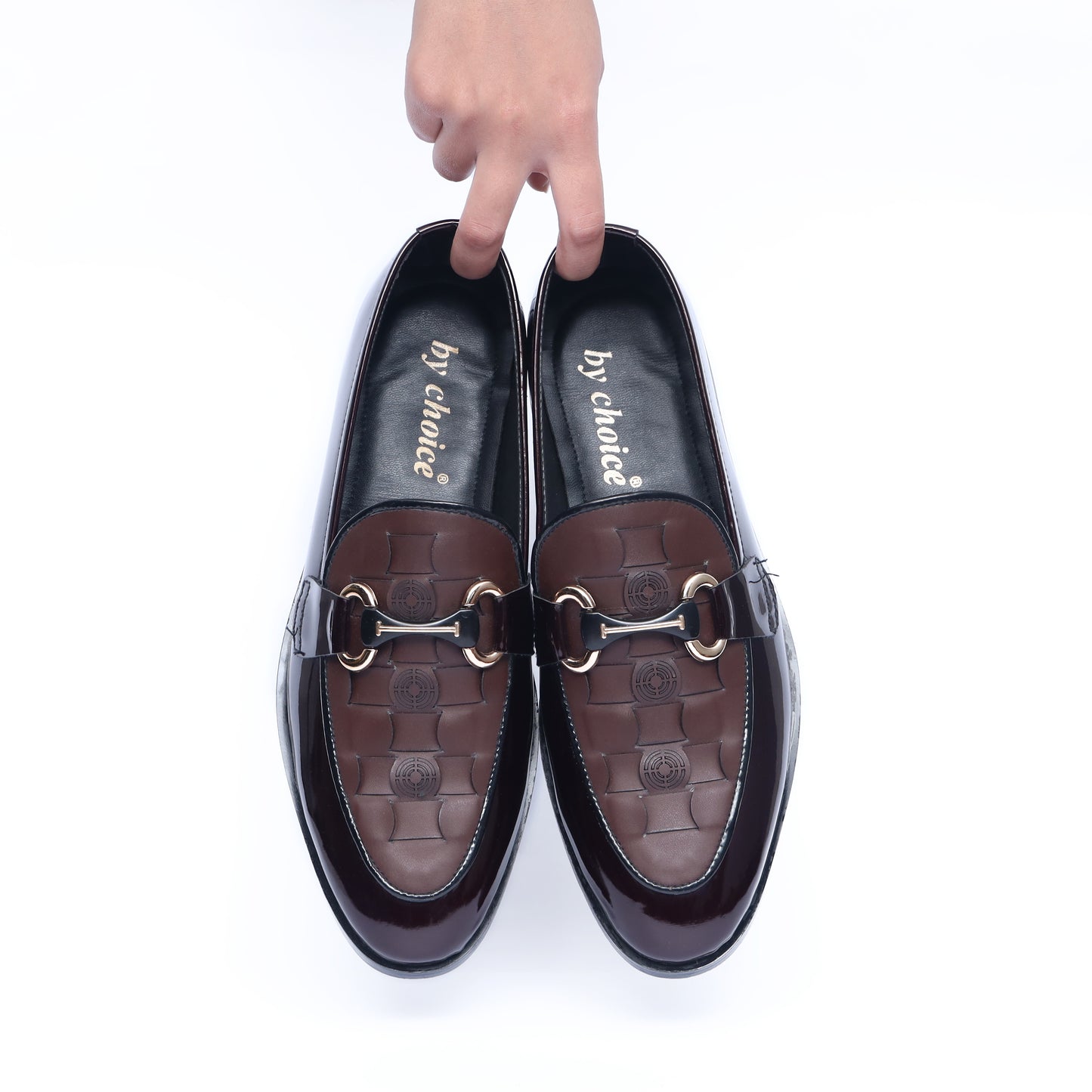 Brown Patent Horsebit Formal Shoes