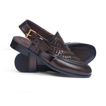 Brown Leather Woven Kheri