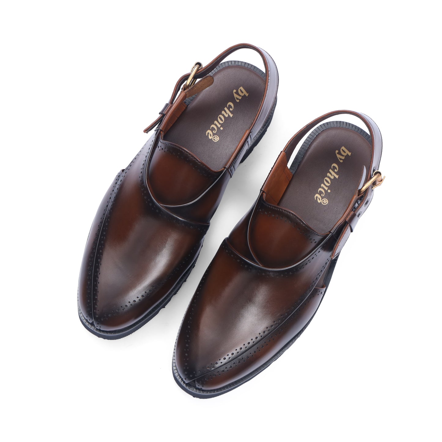 Brown Burnished Leather High Sole Kheri