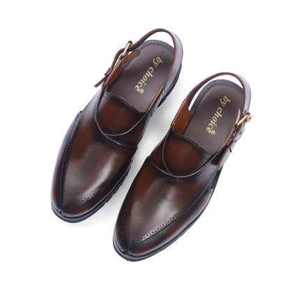 Brown Burnished Leather High Sole Kheri