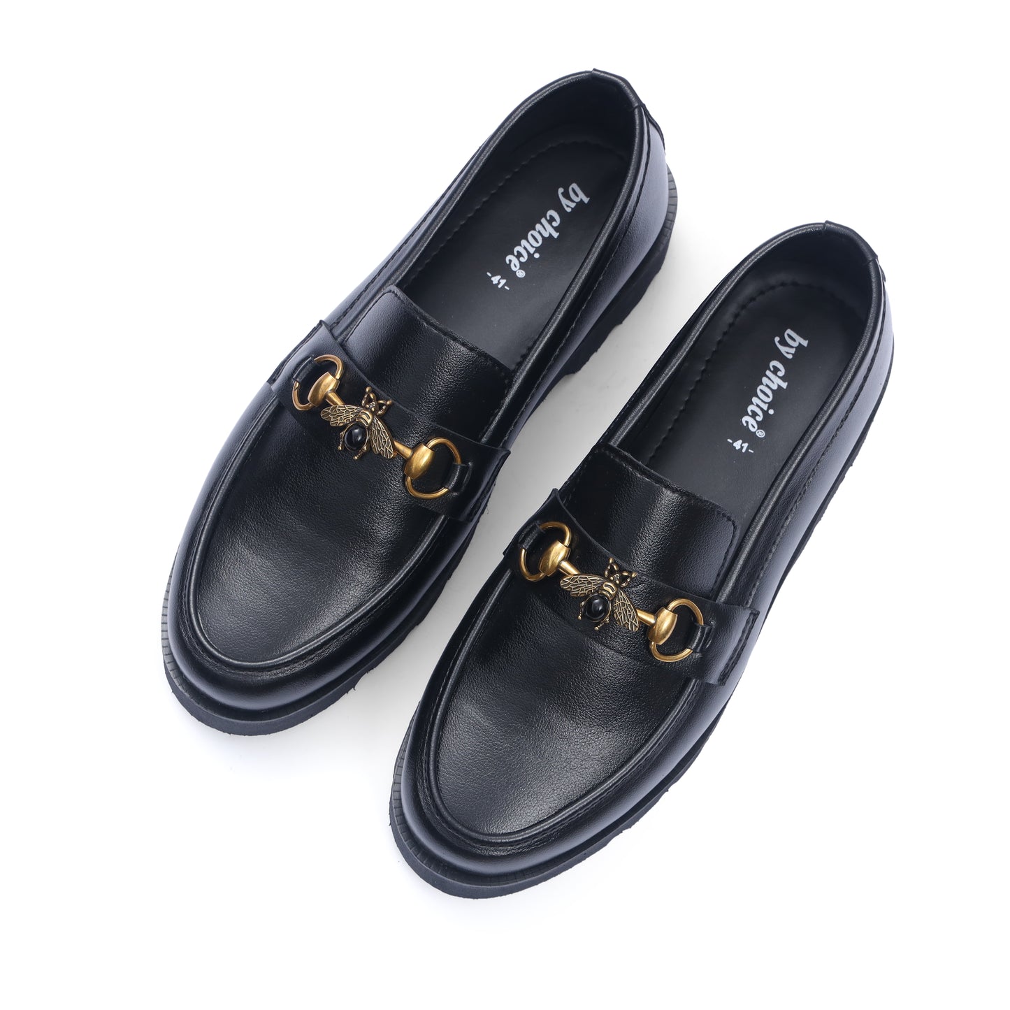 Black Bumble-Bee High Sole Loafers